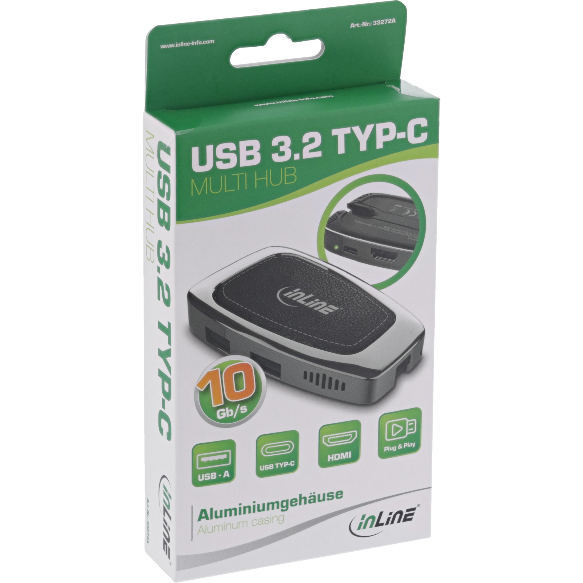 InLine USB 3.2 Gen. 2 USB-C Multi Hub (2xUSB-A + 1xHDMI + 1xUSB-C) – image 6