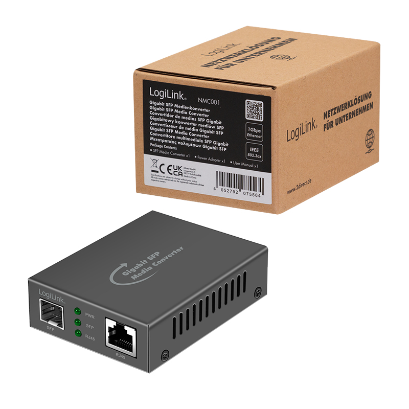 LogiLink NMC001 network media converter 1000 Mbit/s Black – image 9