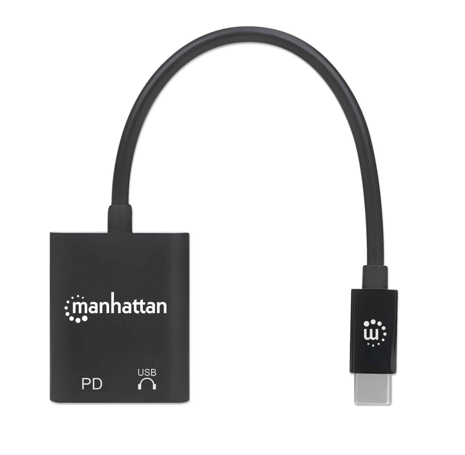 Manhattan USB-C to USB-C Audio Adapter and USB-C (inc Power Delivery), Black, 480 Mbps (USB 2.0), Cable – image 4