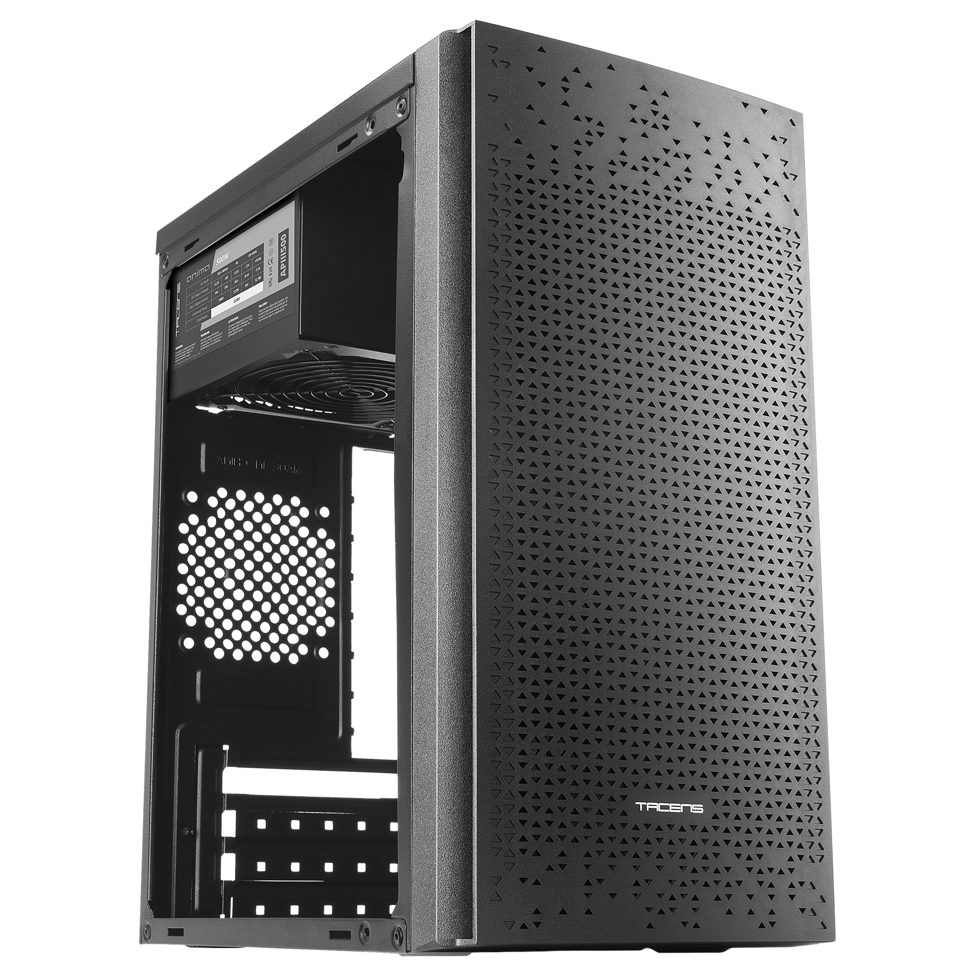 Tacens Anima AC6500 Compact Micro ATX PC Case Front Mesh Cooling 500W Power Supply USB 3.0 Black image 4