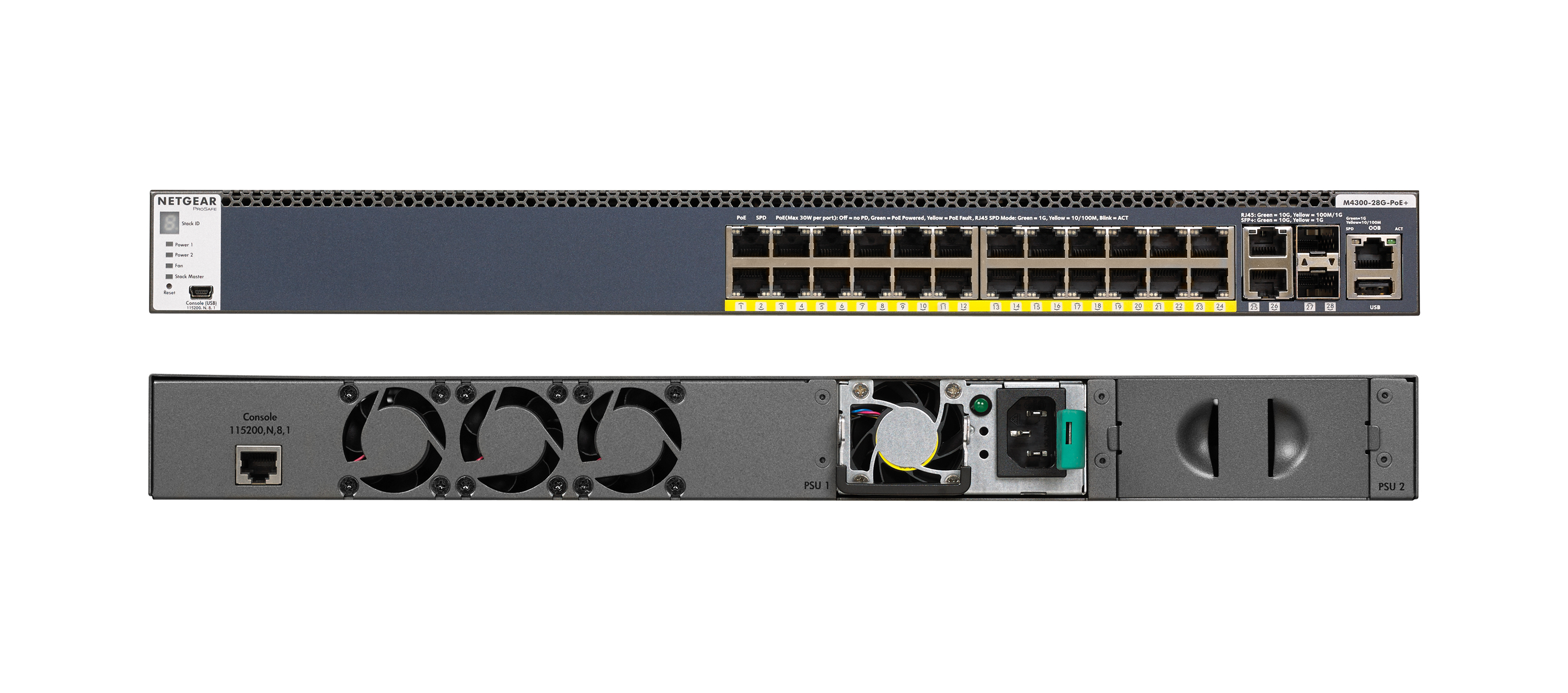 M4300 24x1G PoE+ 630 W, 2x10G, 2xSFP+ Managed Switch (1000W Netzteil)