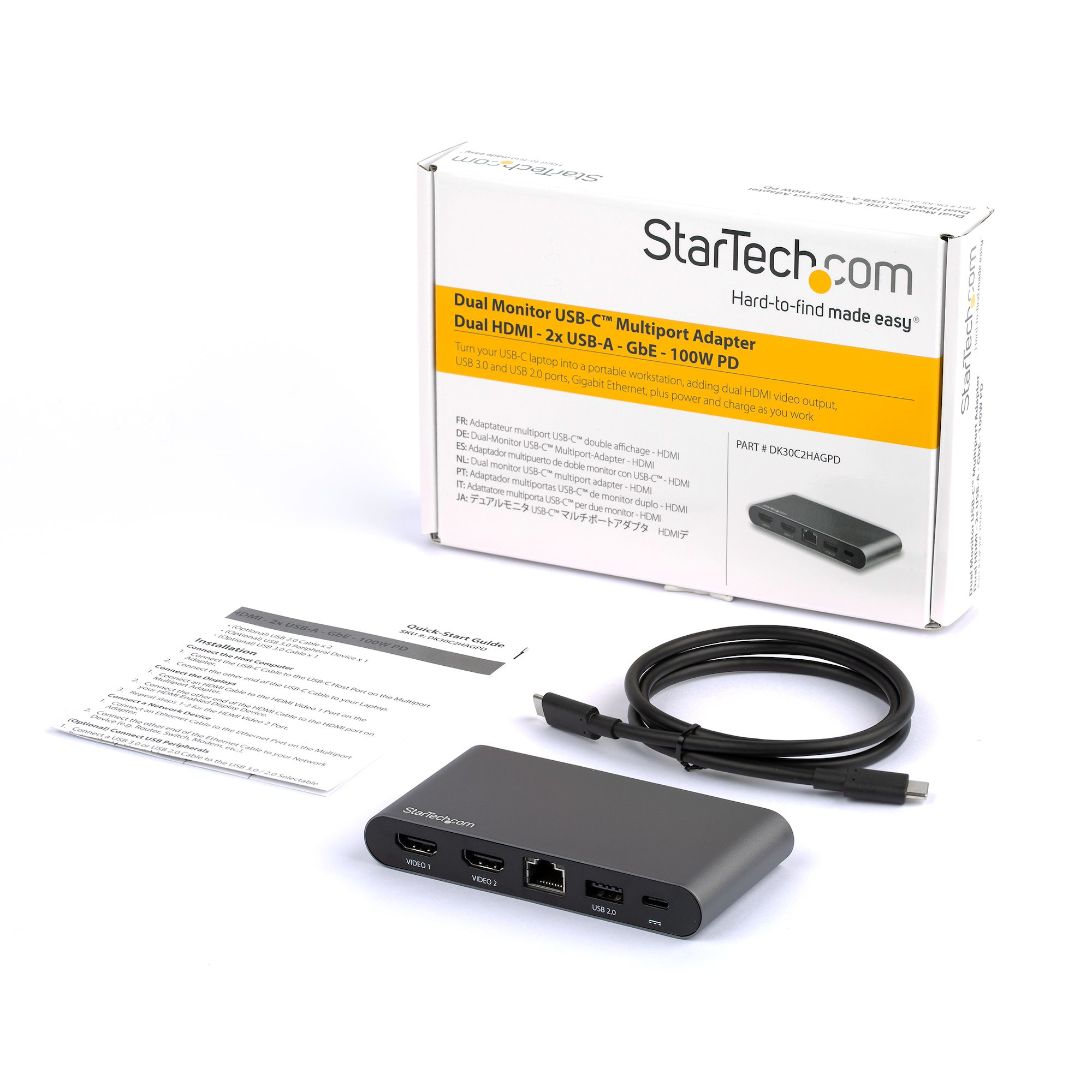 StarTech.com USB C Multiport Adapter, Dual 4K Monitor, USB-C to Dual HDMI Adapter, 2x USB-A Ports – image 5