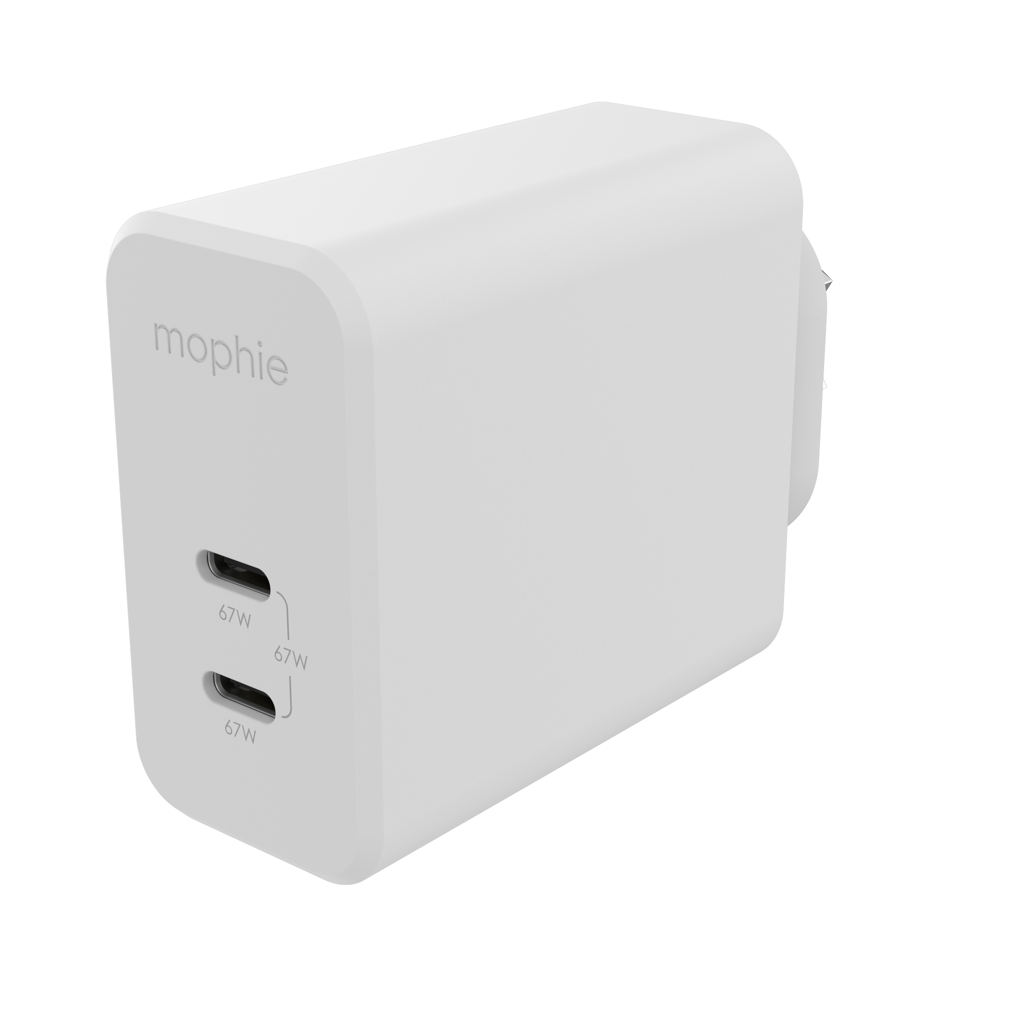 mophie Accessories-Wall Adapter-USB-C-PD-DUAL-67W-GAN-White-AU(2xUSBC) – image 2