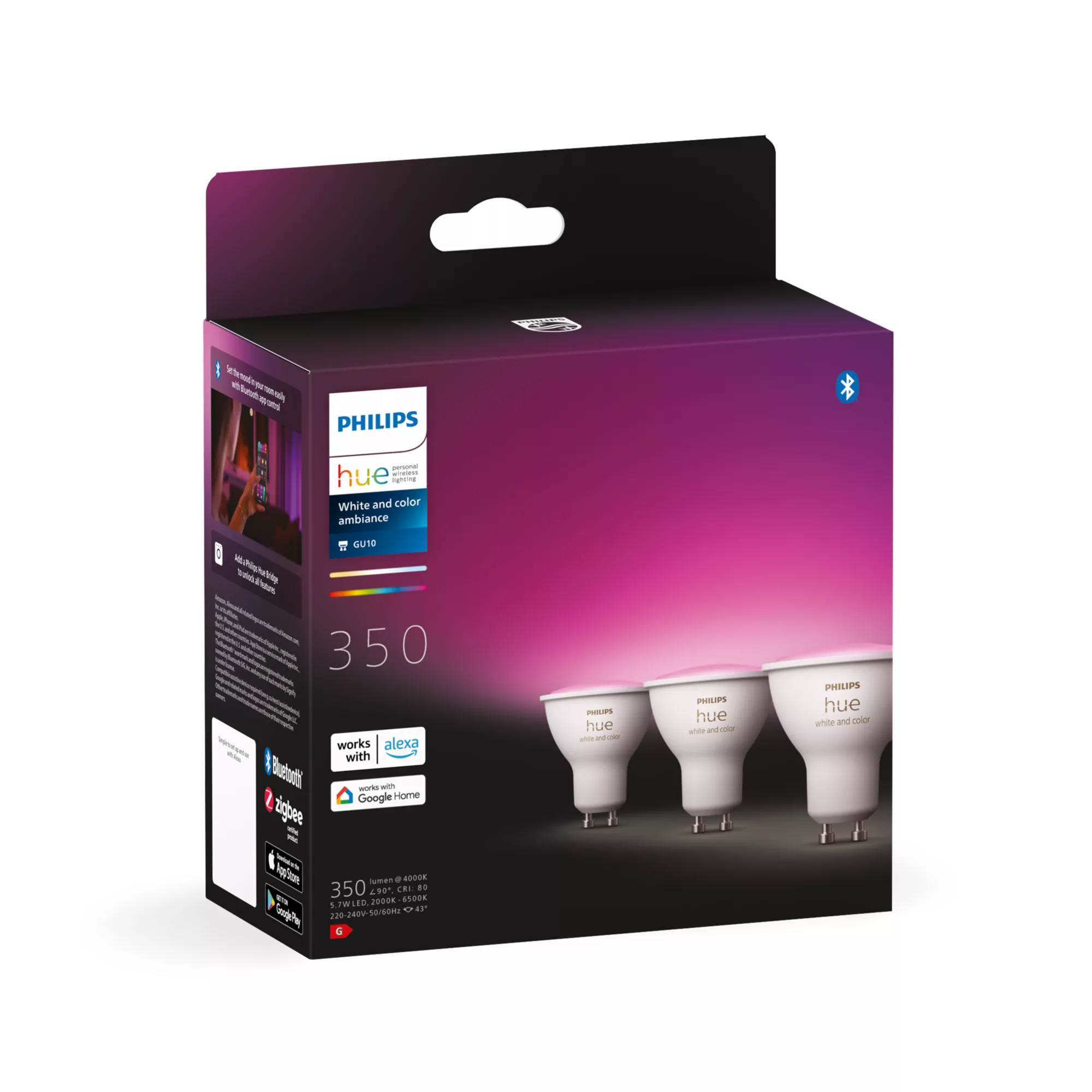 Philips by Signify Philips Hue White and colour ambience GU10 – smart spotlight – (3-pack) – image 2