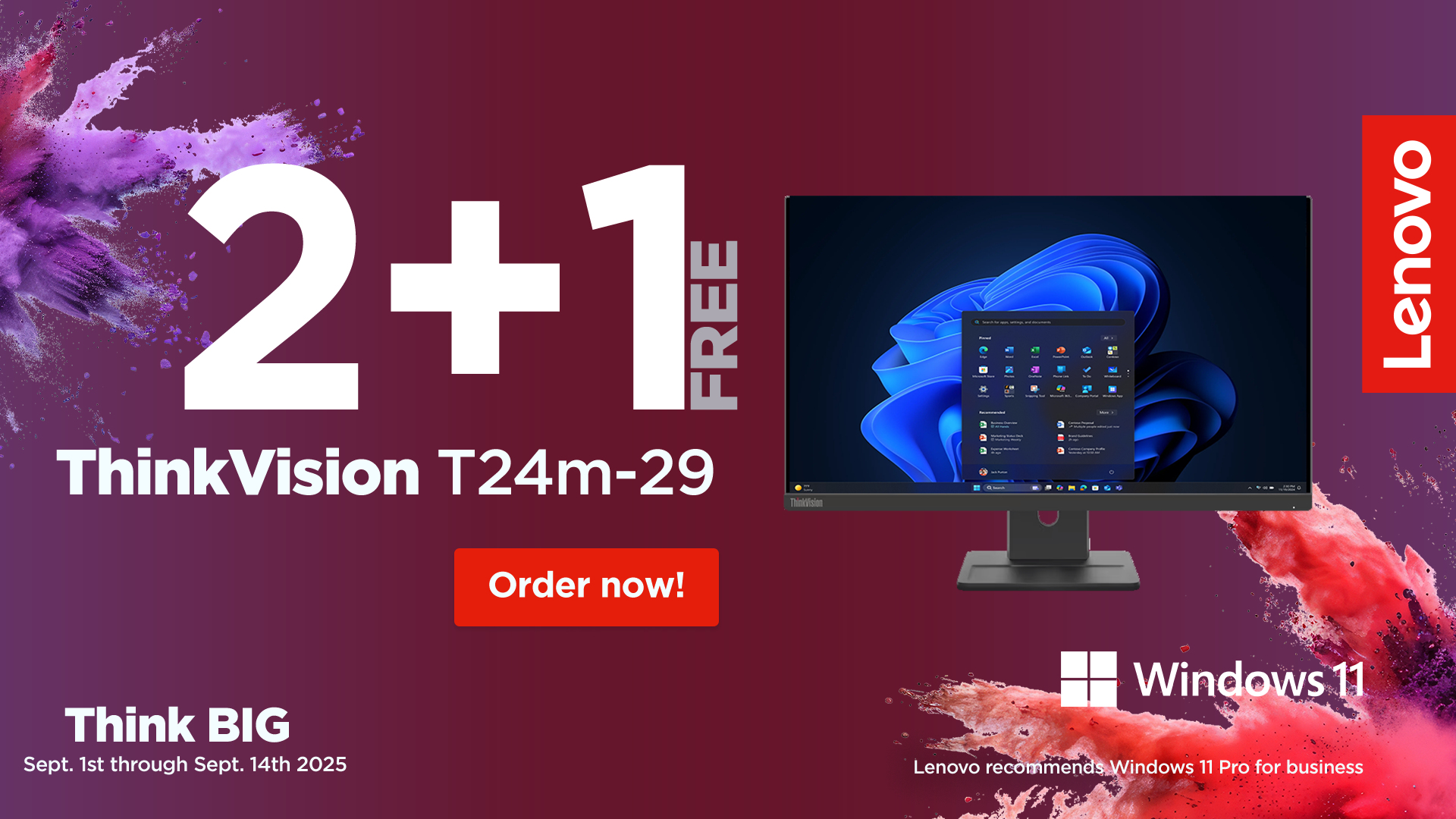 Lenovo Bundle Promo: Buy 2 get 1 for free. ThinkVision T24m-29 (3 units) – image 2