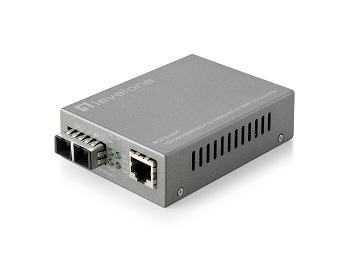 LevelOne 10/100/1000BASE-T to 100BASE-SX MMF SC Smart Converter, 2km