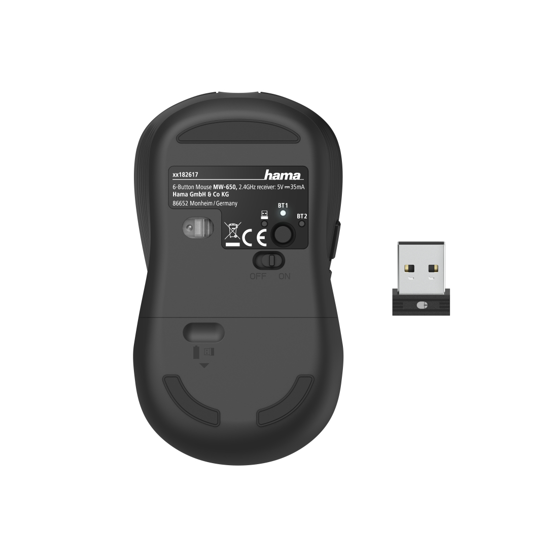 Hama MW-650 mouse Office Right-hand Bluetooth + USB Type-A Optical 2400 DPI – image 3