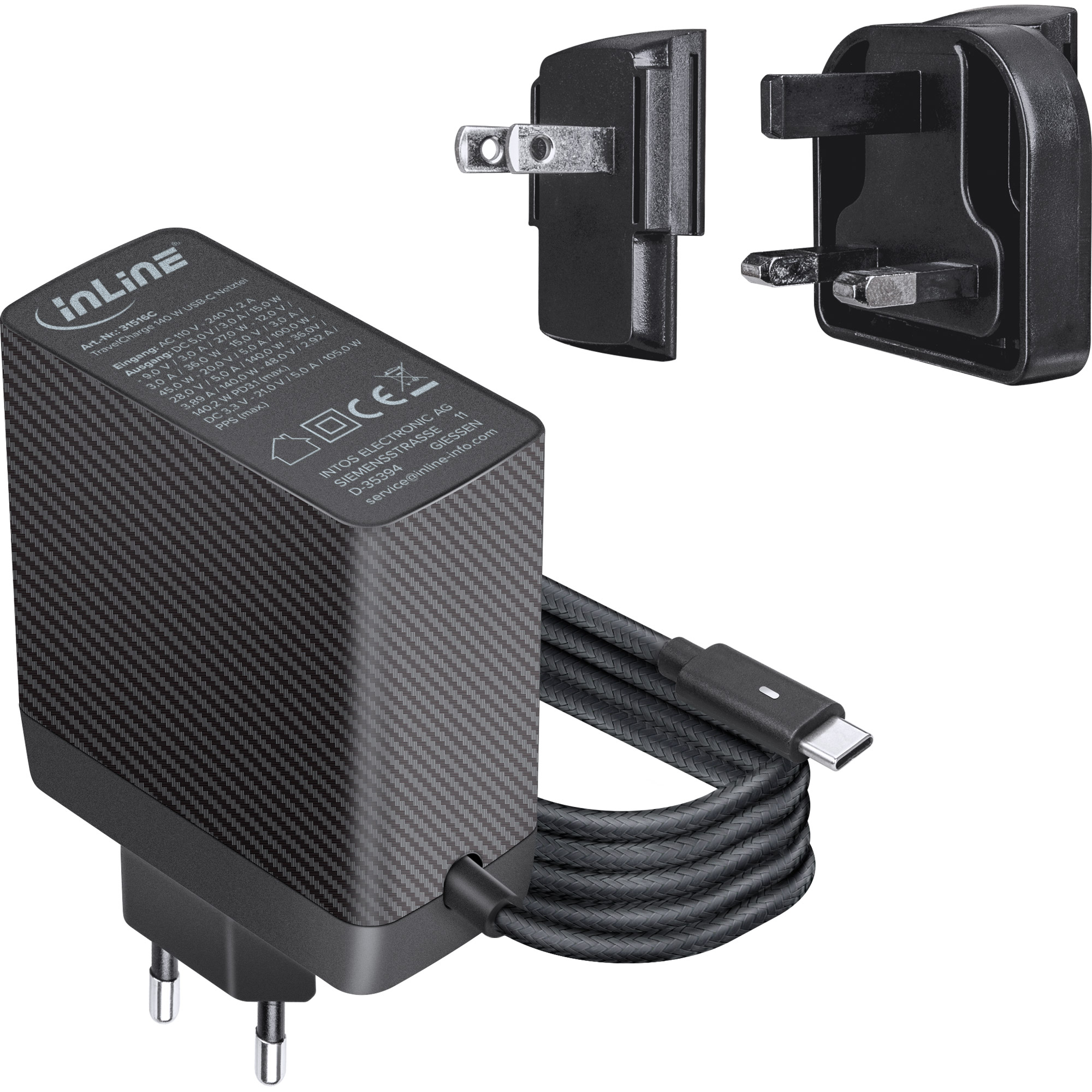 InLine 31516C mobile device charger Universal Black AC Fast charging Indoor – image 6