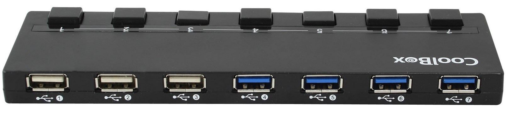 CoolBox COO-UPH356A interface hub 5000 Mbit/s Black