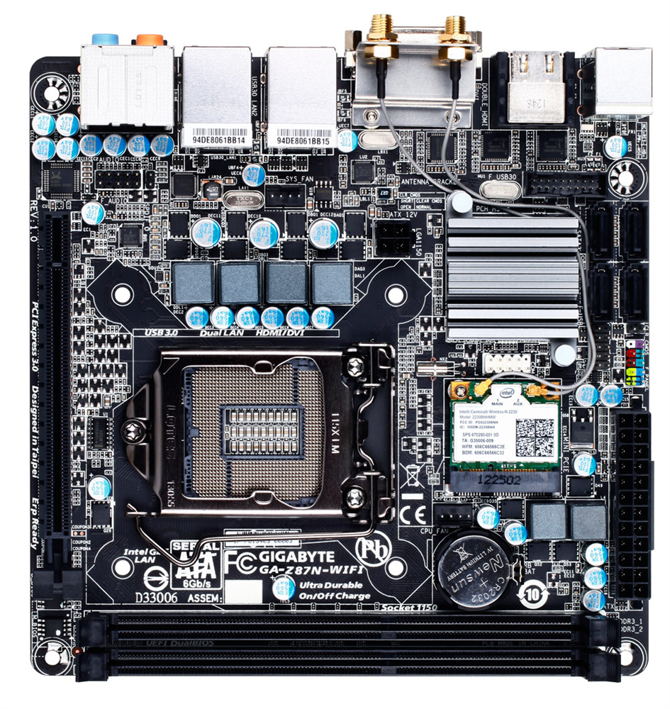 GIGABYTE GA-Z87N-WIFI motherboard Intel® Z87 LGA 1150 (Socket H3) mini ATX – image 2