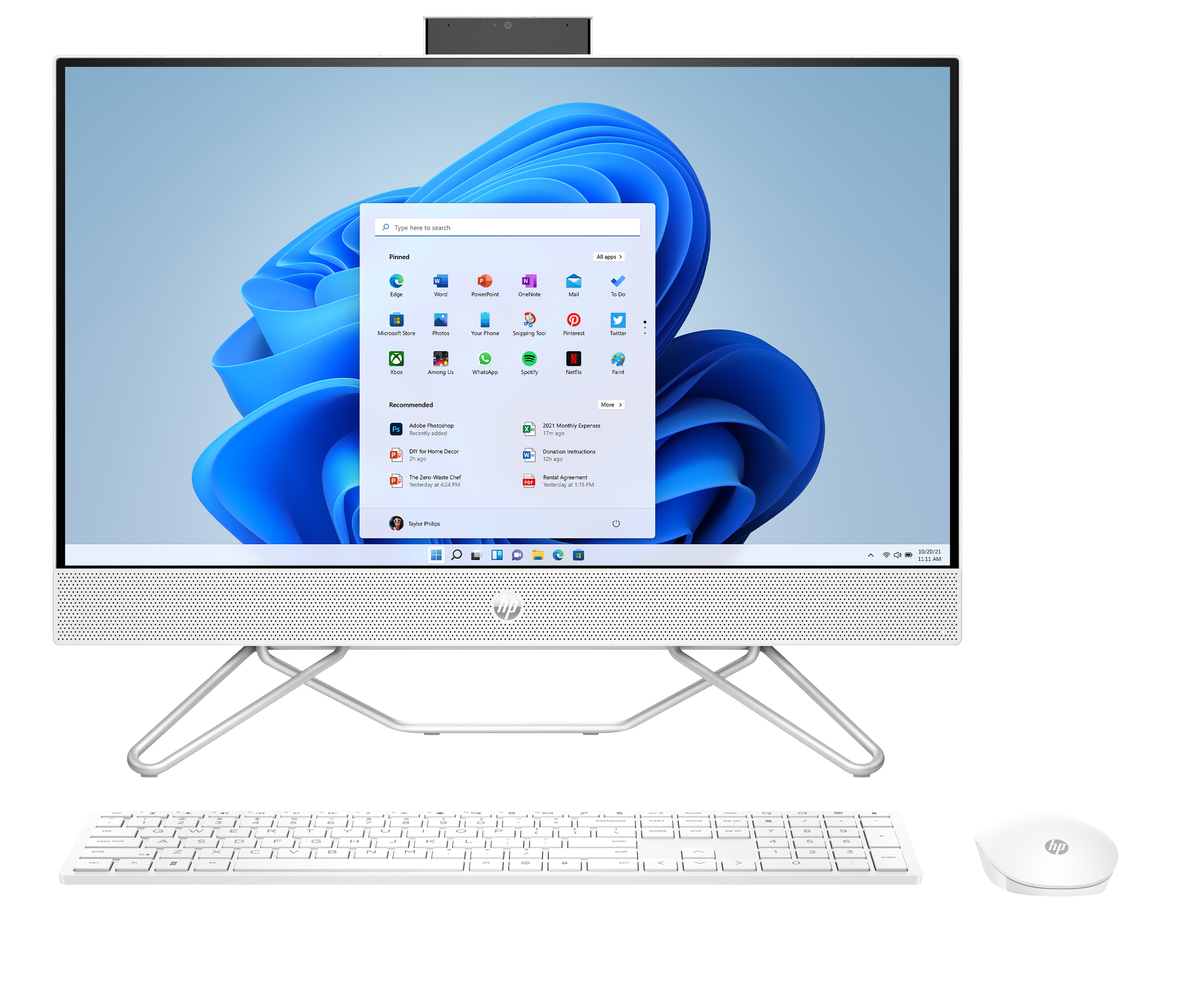 HP 24-cb1008na Intel® Core™ i3 i3-1215U 60.5 cm (23.8″) 1920 x 1080 pixels All-in-One PC 4 GB DDR4-SDRAM 256 GB SSD Windows 11 Home Wi-Fi 5 (802.11ac) White image 1