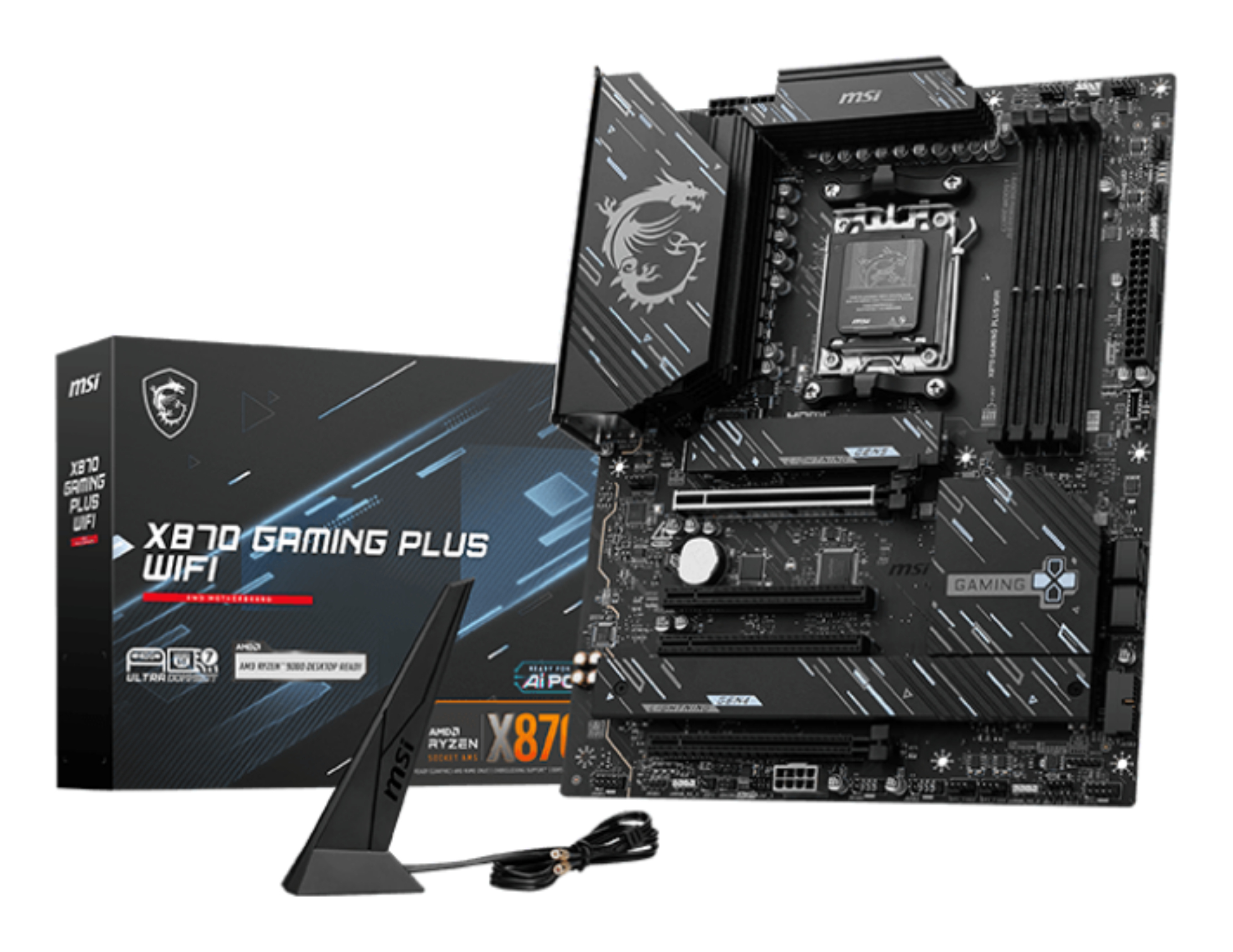 Tarjeta Madre MSI X870 GAMING PLUS WIFI - Socket AM5 - 4x DDR5 - 4800/5600/8200(OC)MHz - HDMI - USB - ATX - X870 GAMING PLUS WIFI