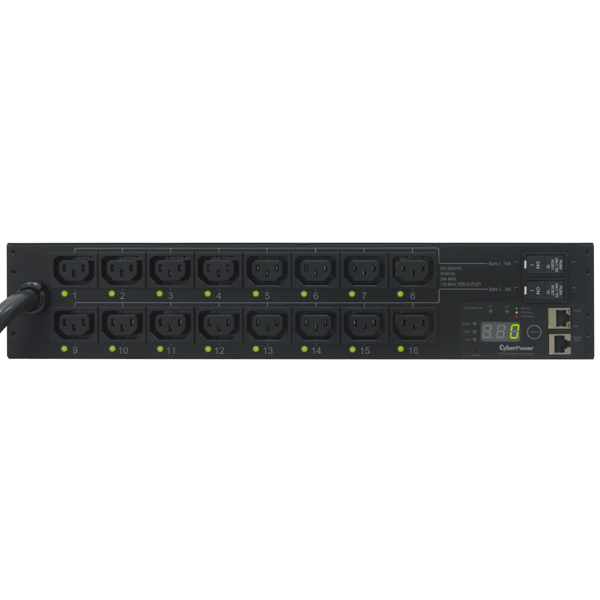 CyberPower PDU30SWHVT16FNET power distribution unit (PDU) 16 AC outlet(s) 2U Black – image 3