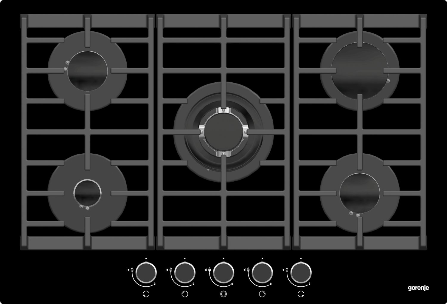 Gorenje GTW751UB Black Built-in Gas 3 zone(s)