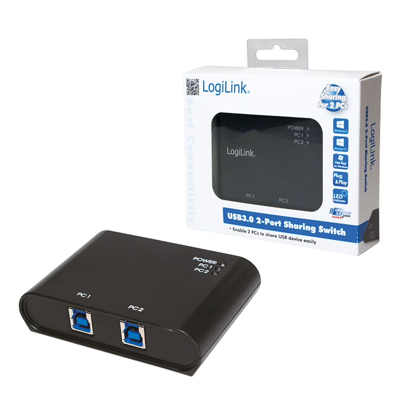 LogiLink UA0216 interface hub USB 3.2 Gen 1 (3.1 Gen 1) Type-B 5000 Mbit/s Black – image 4