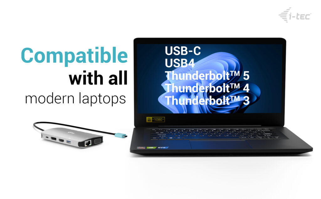 i-tec USB-C Metal Nano 3x Display (DP, HDMI and VGA) Docking Station + Power Delivery – image 5