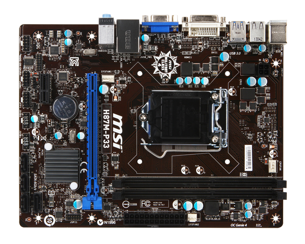 MSI H87M-P33 Intel® H87 LGA 1150 (Socket H3) micro ATX
