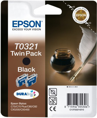 Epson Quill Twinpack Black T0321 DURABrite Ink – image 2