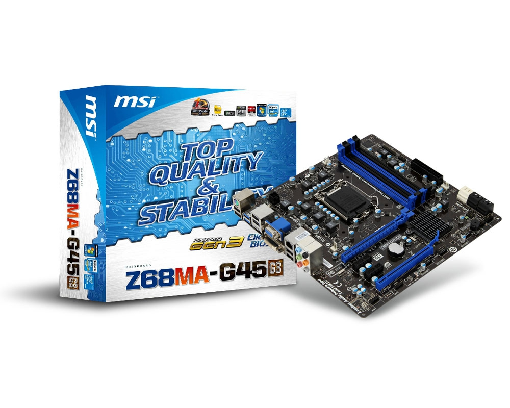 MSI Z68MA-G45 Intel Z68 LGA 1155 (Socket H2) micro ATX – image 1
