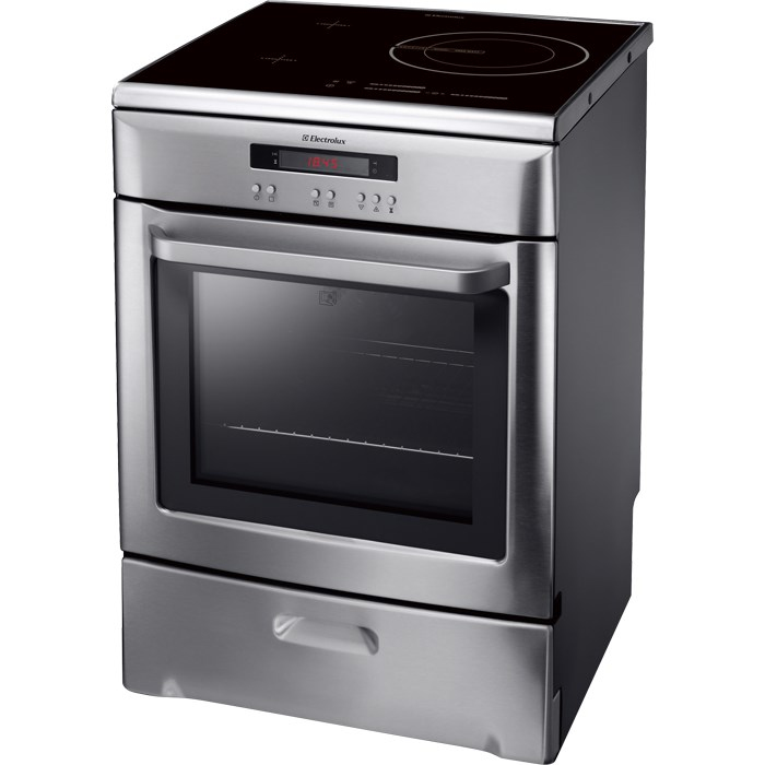 Electrolux EKD607753X Freestanding cooker Electric Zone induction hob Black, Stainless steel