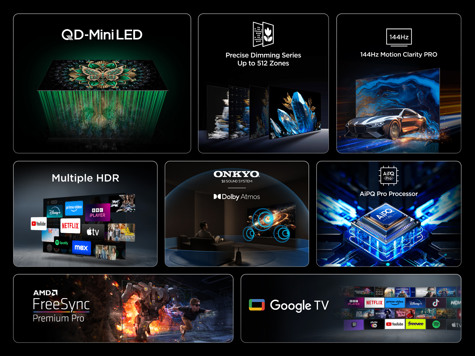TCL C6K -UK 98 inch Premium QD-Mini LED 144Hz 4K HDR High Brightness Dolby Atmos Smart Google TV – image 4