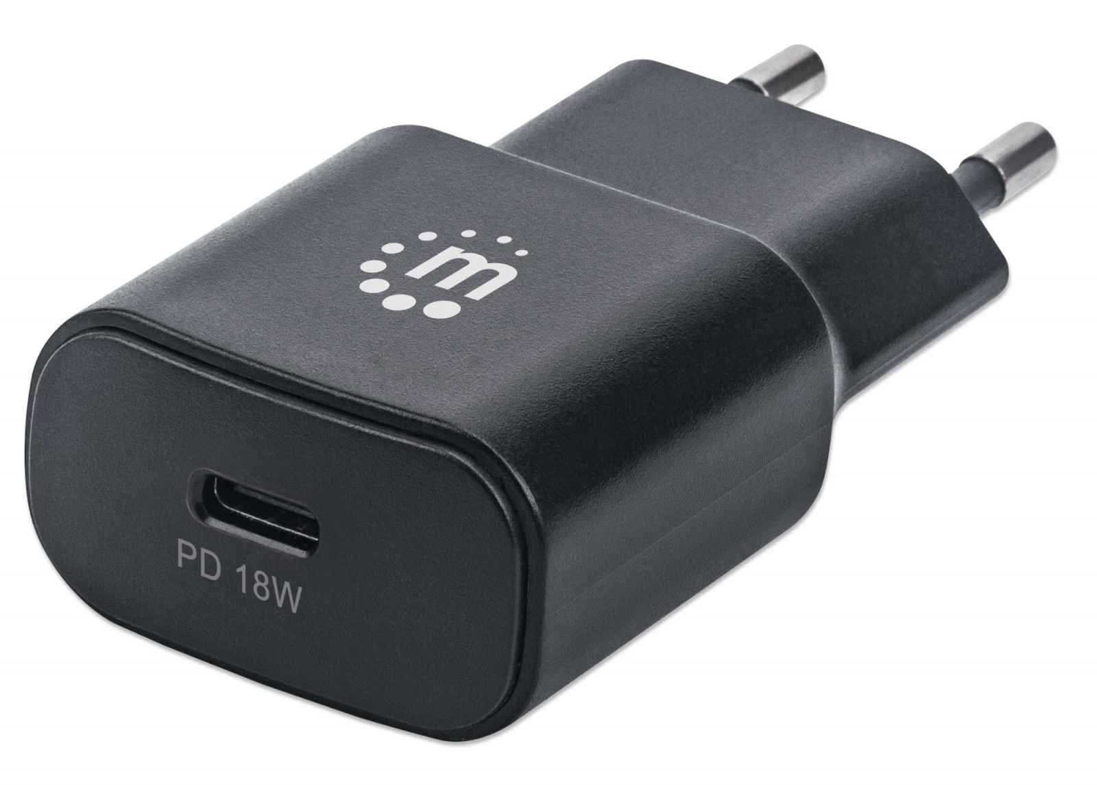 Manhattan Wall/Power Mobile Device Charger (Euro 2-pin), USB-C Port, up to – image 1