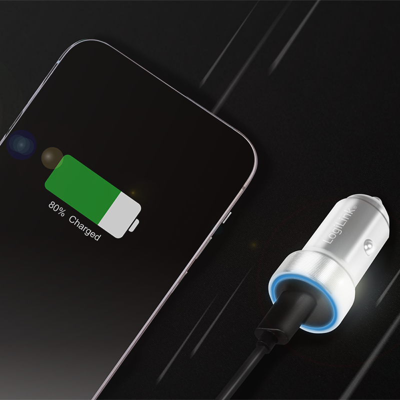 LogiLink PA0260 mobile device charger Smartphone, Tablet Aluminium, Silver Cigar lighter Fast charging Auto – image 5