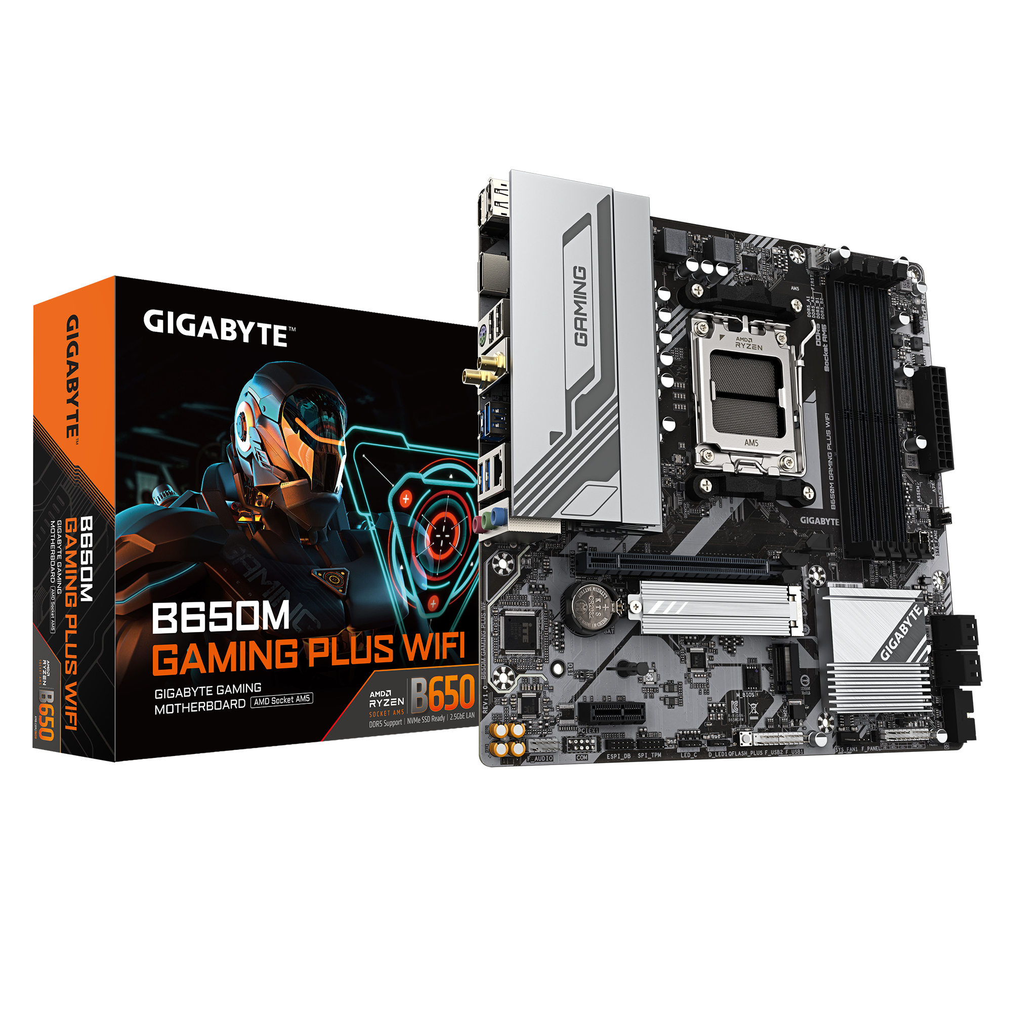 GIGABYTE B650M GAMING PLUS WIFI Scheda madre - CPU AMD Ryzen 9000 VRM a 522 fasi fino a 8000 MHz DDR5 2xPCIe 4.0 M.2 LAN 2.5GbE