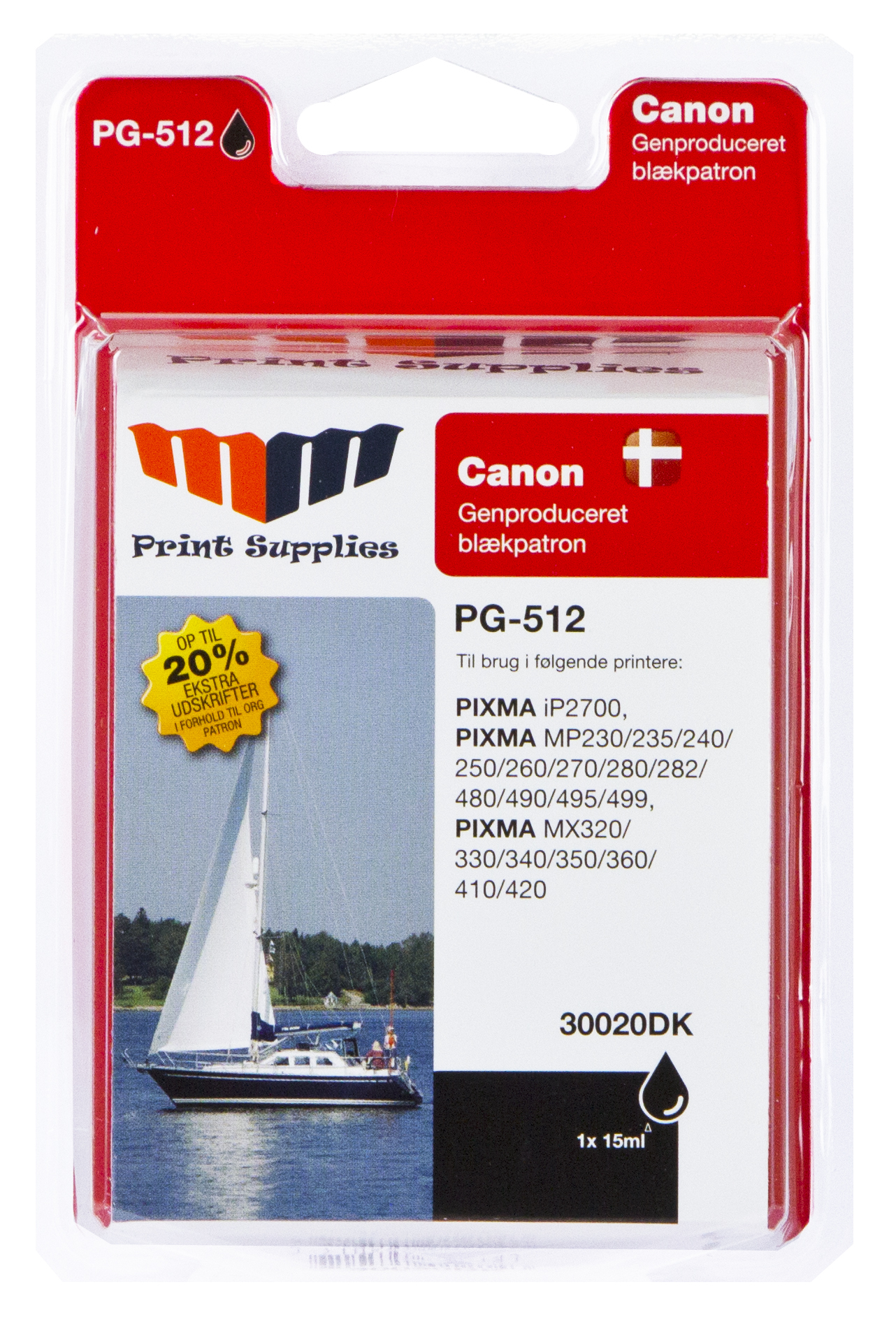 MM Black Inkjet Cartridge - Replaces Canon PG-512 (2969B001) - 20% Extra ink compared to OEM