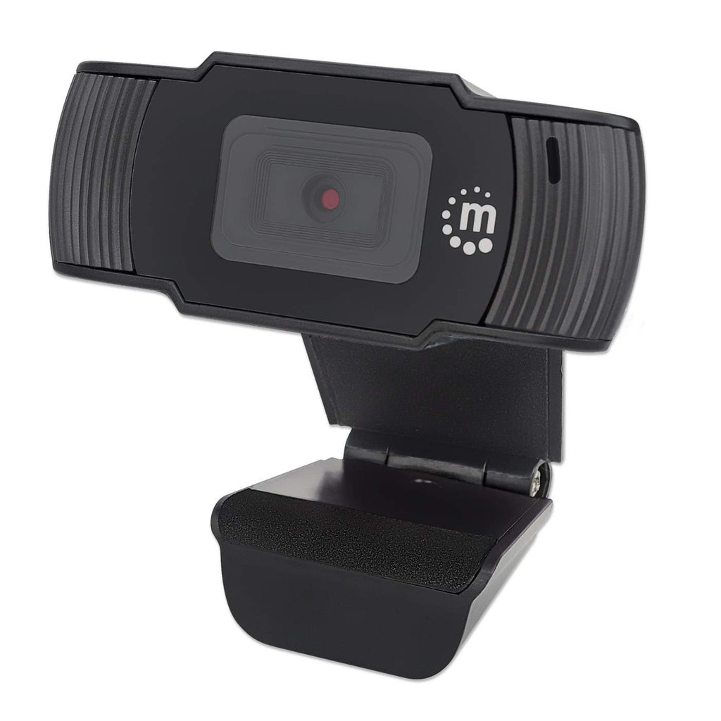 Manhattan USB Webcam, Two Megapixels (Clearance Pricing), 1080p Full HD, USB-A, Integrated Microphone, Adjustable Clip Base, 30 frame per second, Black, Three Y – image 1