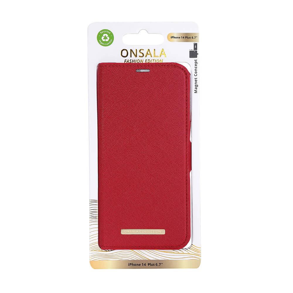 Onsala Wallet Case Eco Red - iPhone 14 Plus – image 2