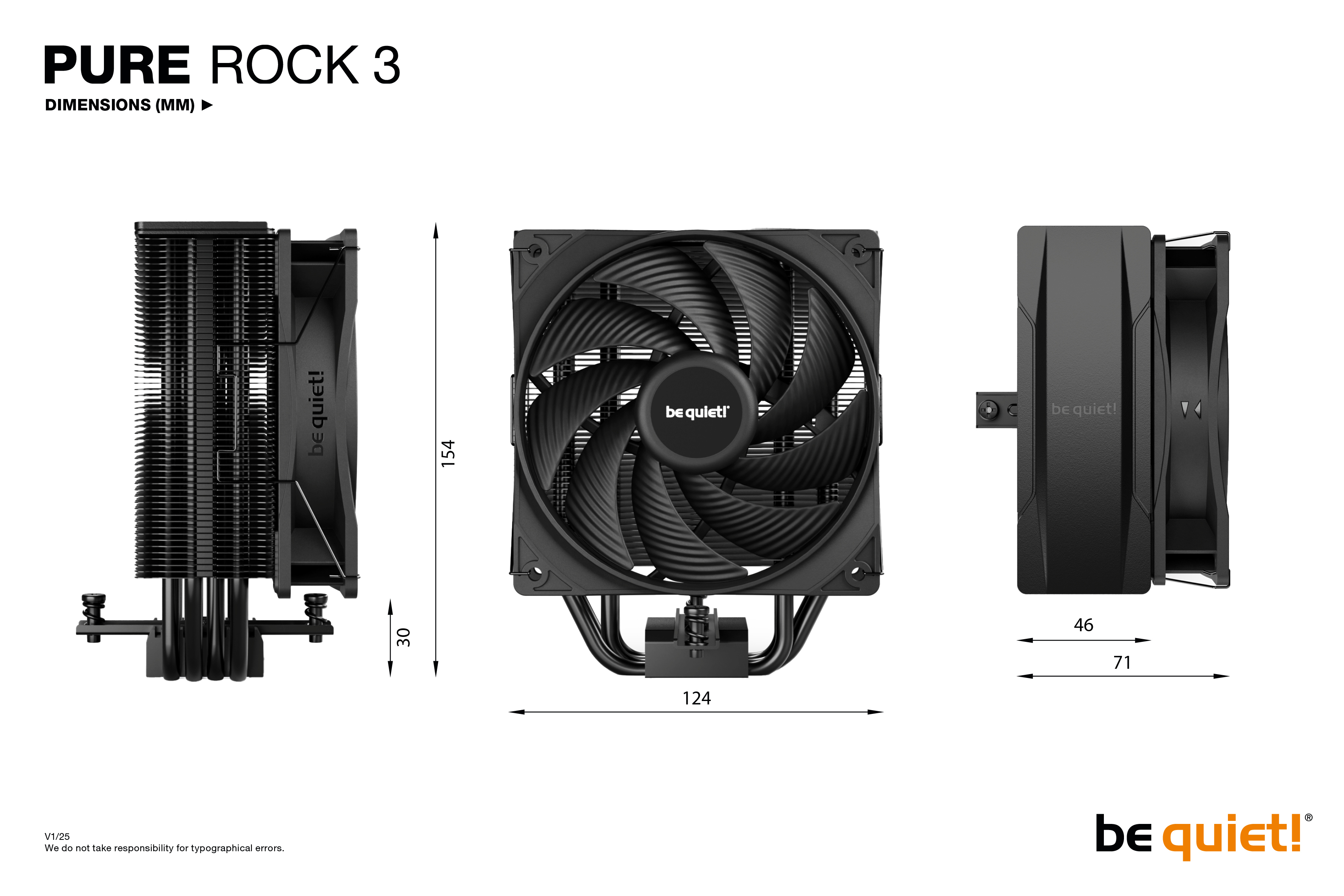 be quiet! Pure Rock 3 Black Processor Air cooler 12 cm 1 pc(s) image 7