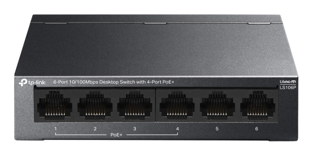 TP-LINK 6-Port 10/100 Mbps Desktop Switch with 4-Port PoE+