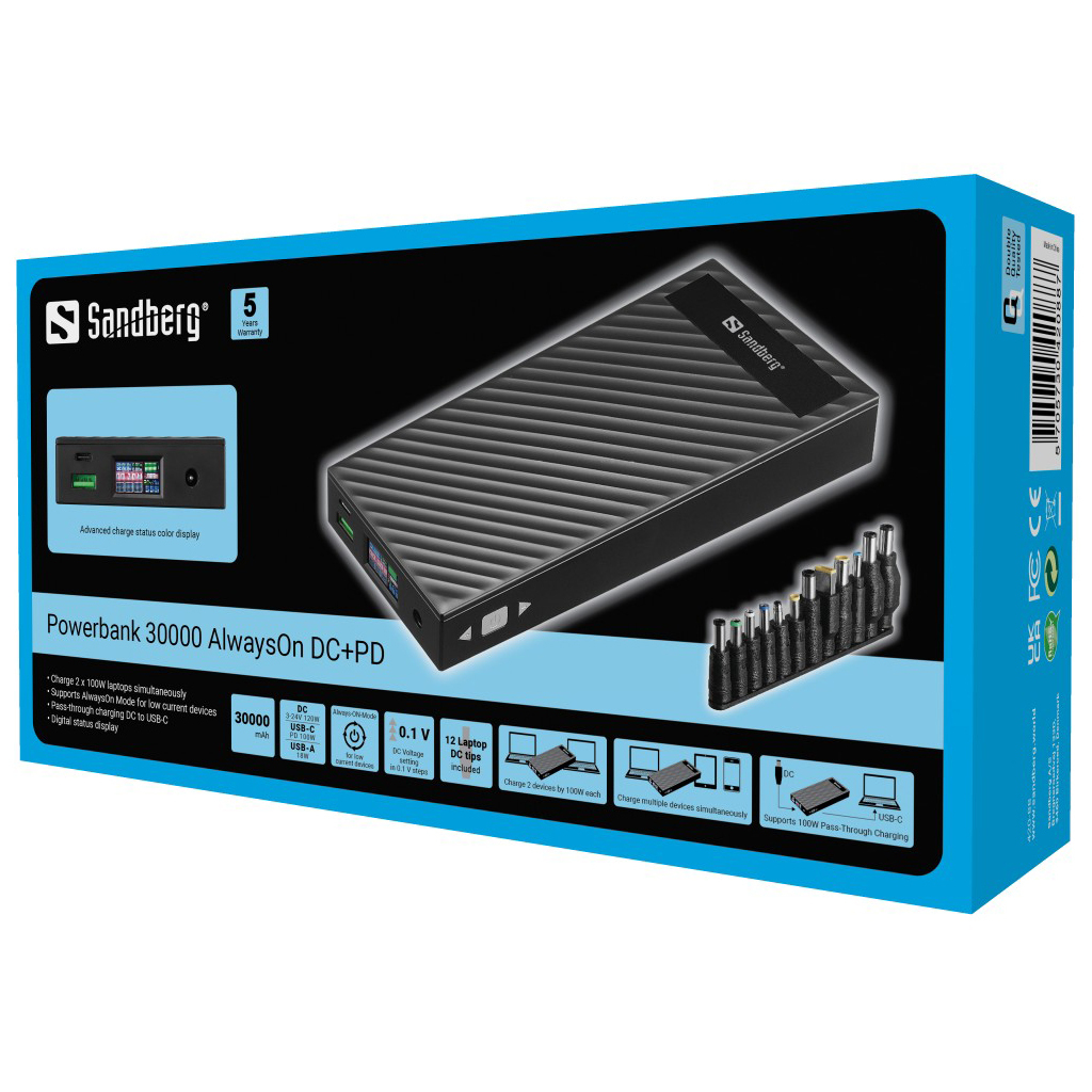 Sandberg Powerbank 30000 AlwaysOn DC+PD – image 5