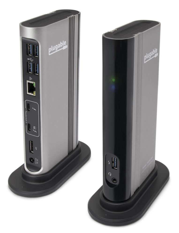 Plugable Technologies TBT3-UDV laptop dock/port replicator Docking Thunderbolt 3 Black, Grey – image 1