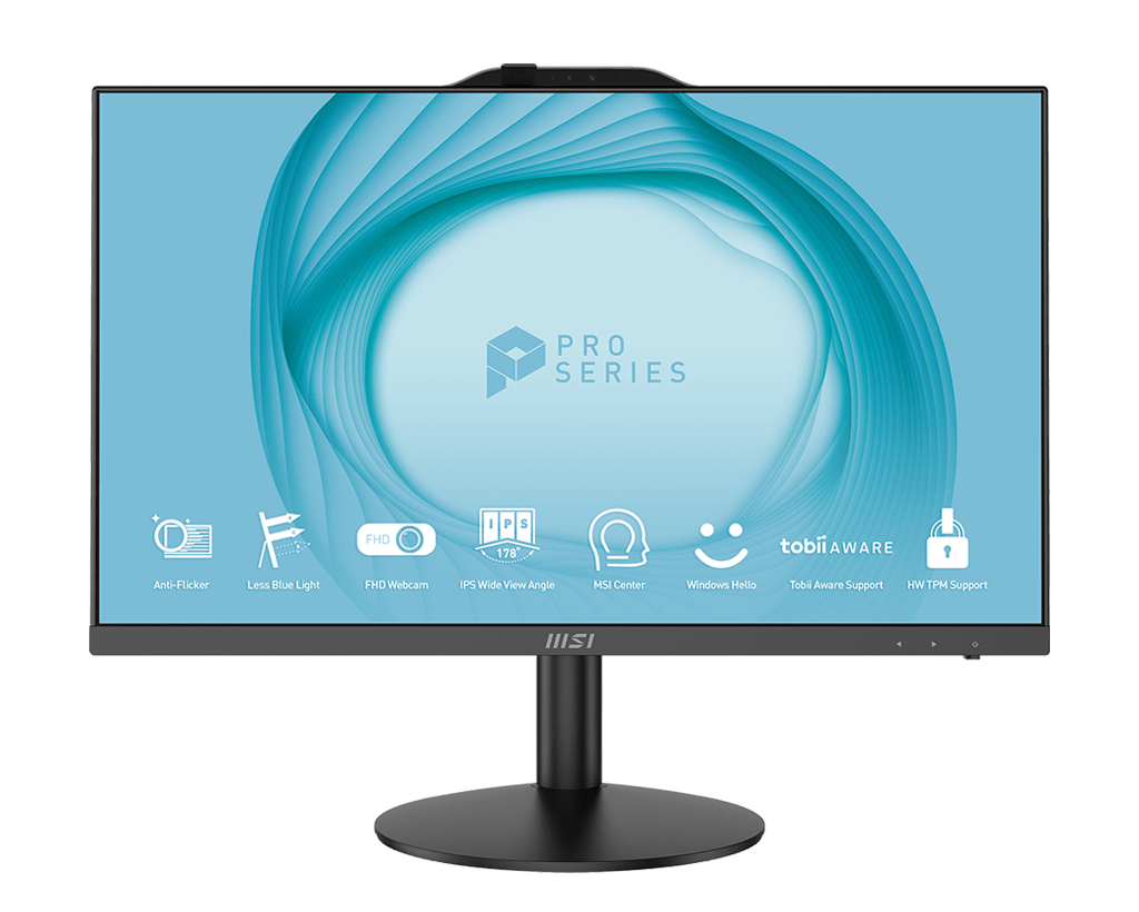 MSI Pro AP242 12M-056US Intel® Core™ i5 i5-12400 60.5 cm (23.8″) 1920 x 1080 pixels All-in-One PC 8 GB DDR4-SDRAM 500 GB SSD Windows 11 Home Wi-Fi 6 (802.11ax) Black image 1