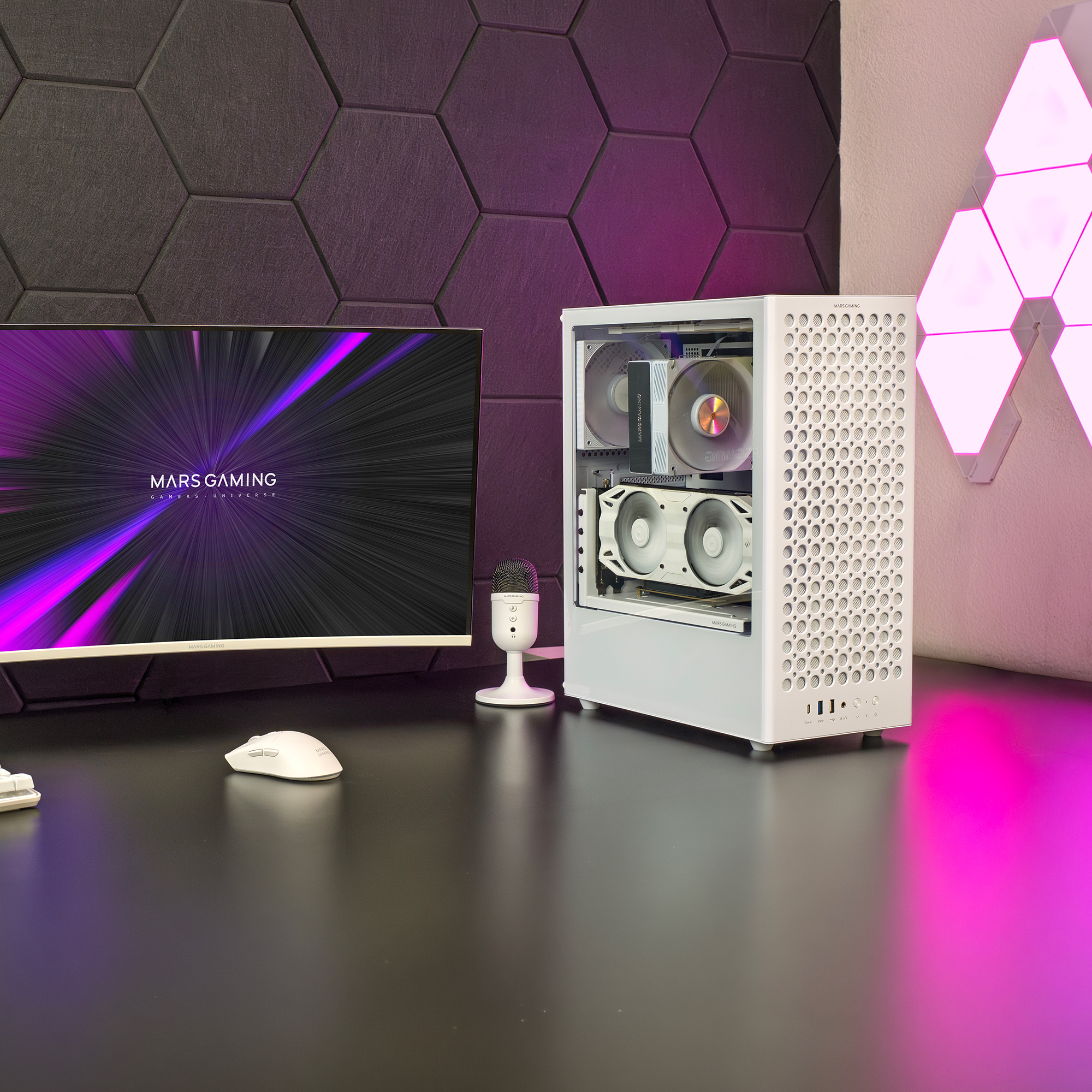Mars Gaming MCT800W computer case Midi Tower White image 6