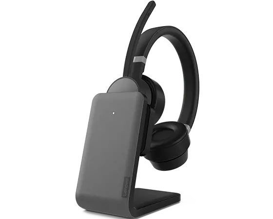 Lenovo Go - Headset - on-ear - Bluetooth - wireless, wired - active noise canceling - USB-C - thunder black - Certified for Skype for Business, Certified for Microsoft Teams