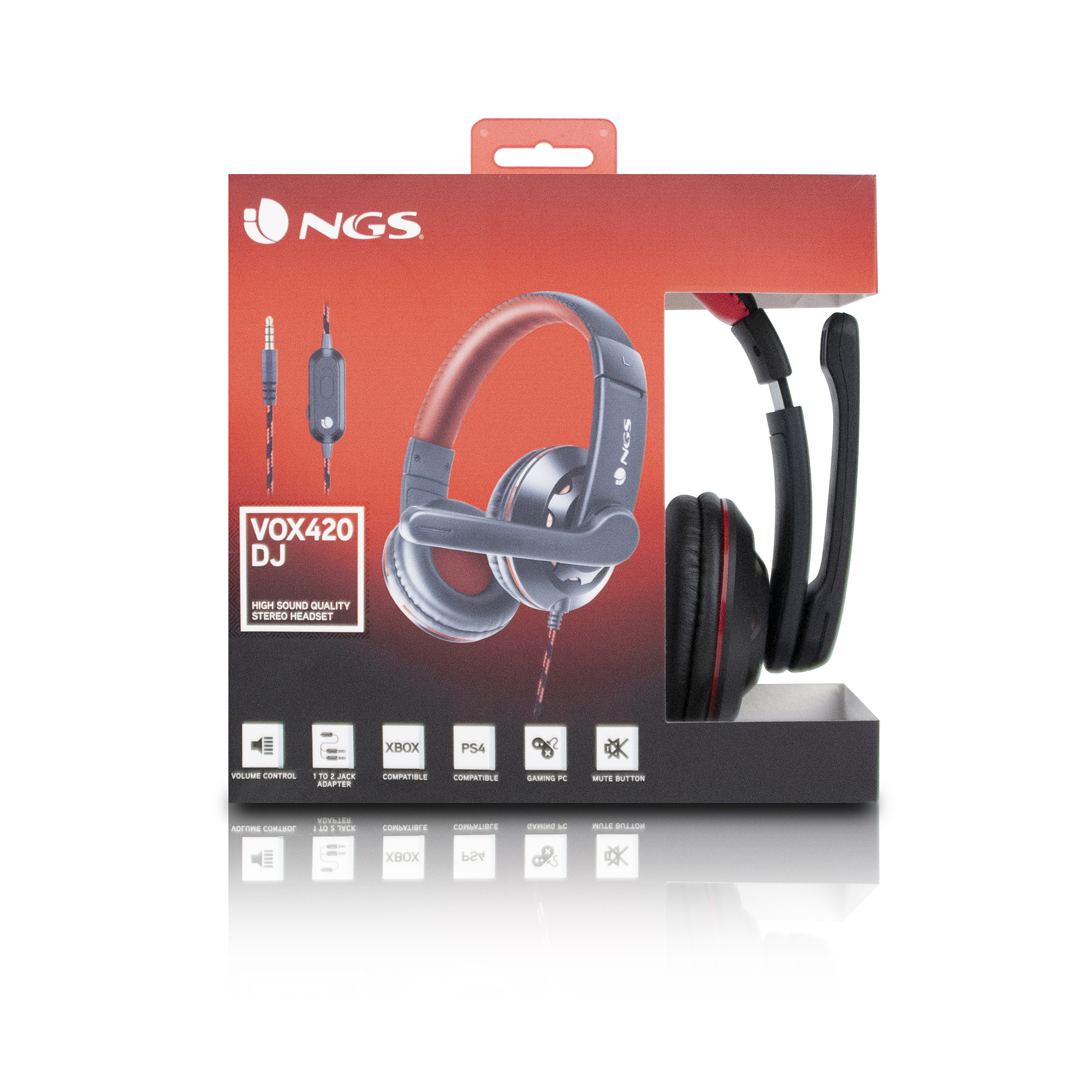 NGS VOX420DJ Headset Wired Head-band Gaming Black, Red – image 7