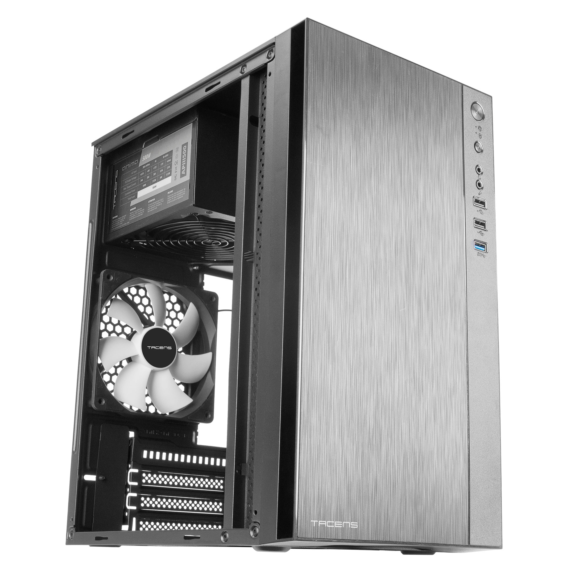 Tacens Anima ACX500 Mini Tower Micro ATX PC Case 12cm Fan 500W Power Supply USB 3.0 Black image 6