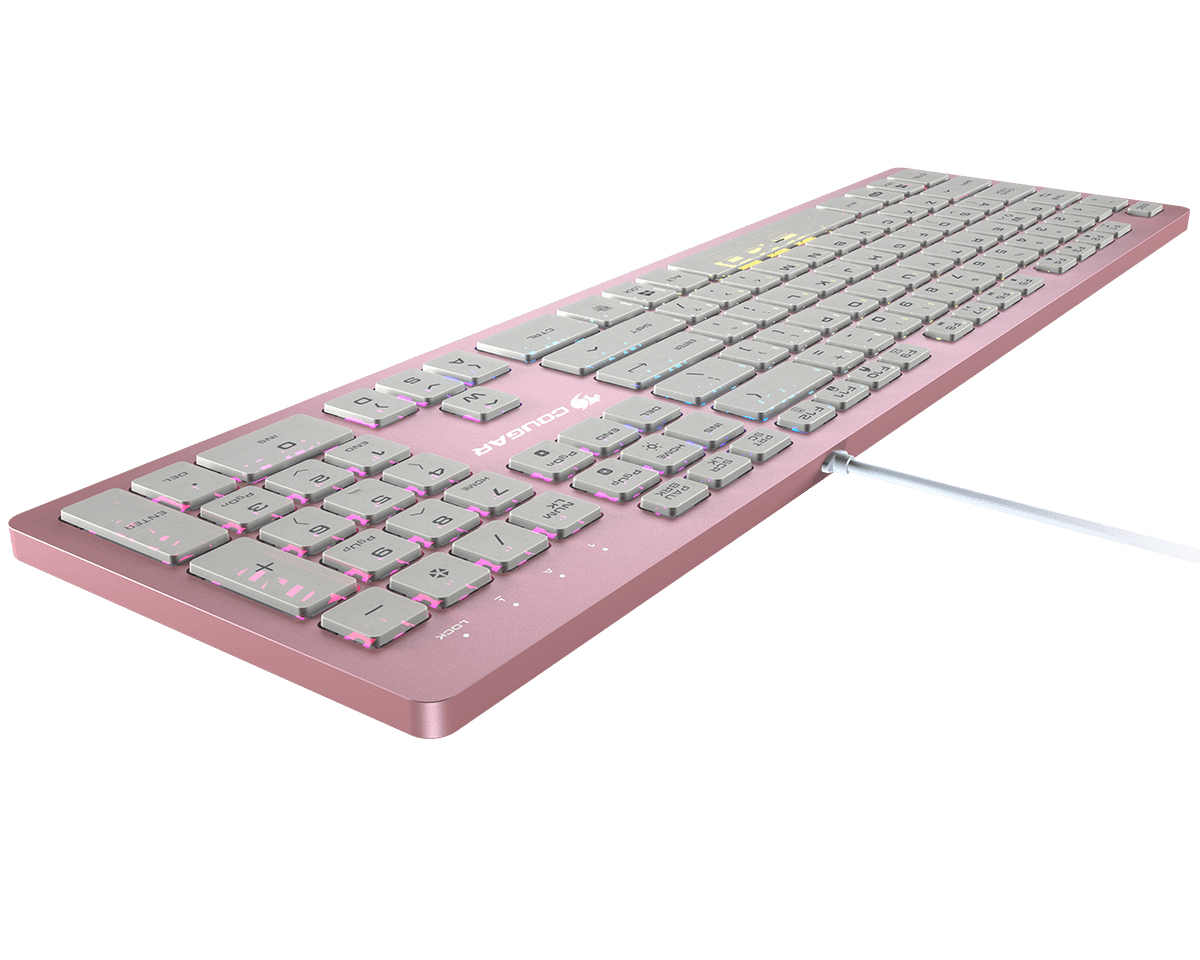 Teclado Gamer COUGAR VANTAR AX - Alámbrico - RGB - Rosa - 37VAPXNMX.0002