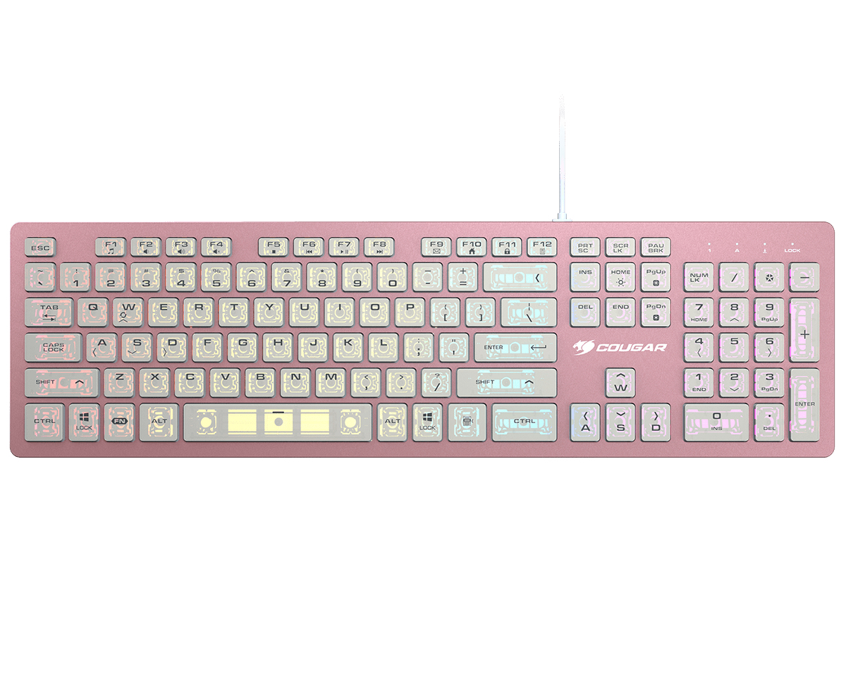 Teclado Gamer COUGAR VANTAR AX - Alámbrico - RGB - Rosa - 37VAPXNMX.0002