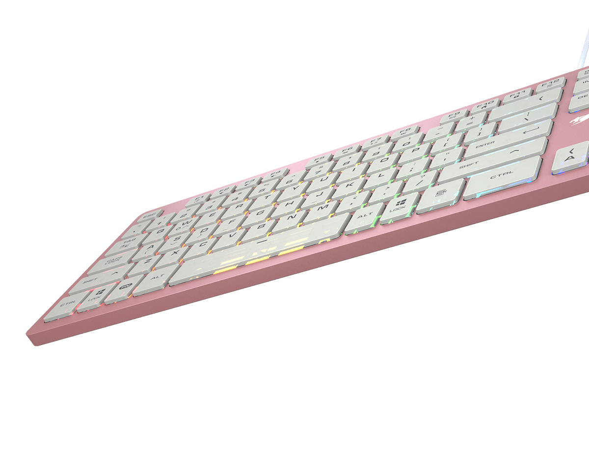 Teclado Gamer COUGAR VANTAR AX - Alámbrico - RGB - Rosa - 37VAPXNMX.0002