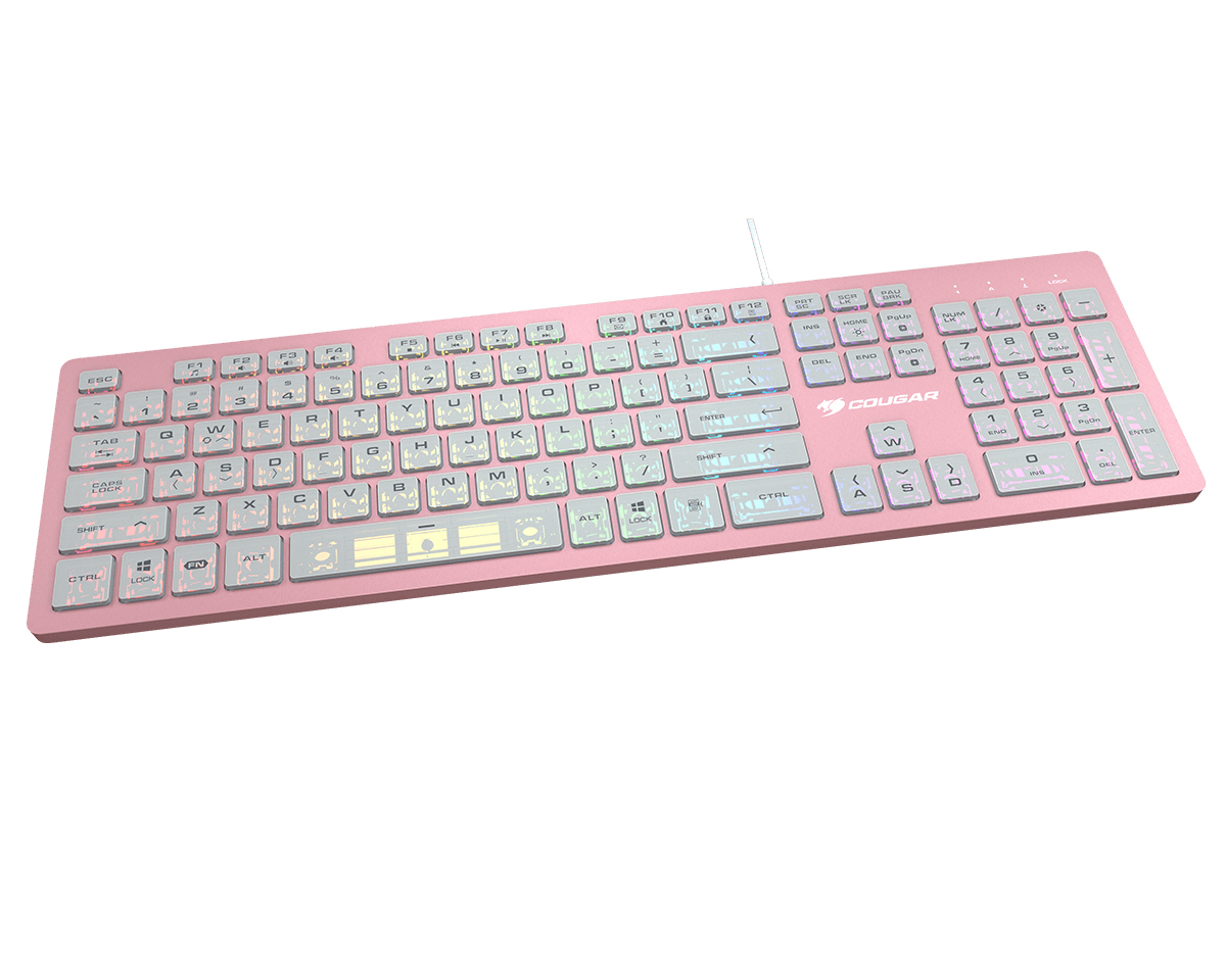 Teclado Gamer COUGAR VANTAR AX - Alámbrico - RGB - Rosa - 37VAPXNMX.0002
