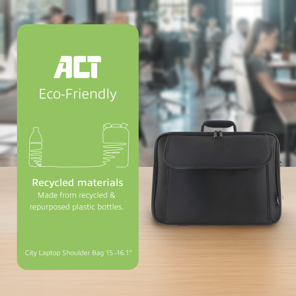ACT Office shoulder bag for laptops up to 16.1”, made from recycled plastic bottles – image 5
