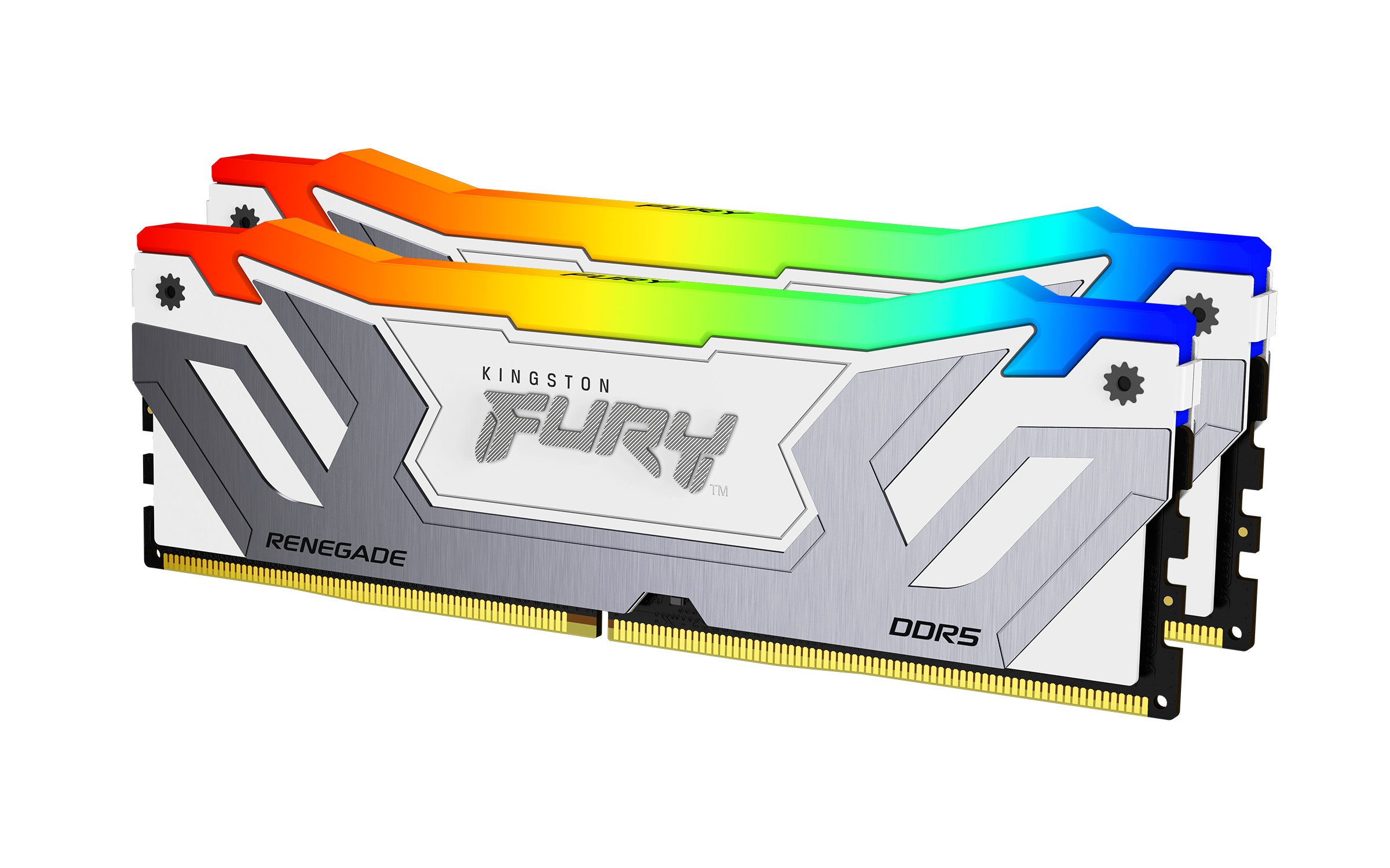 Memoria RAM Kingston FURY Renegade White RGB - DDR5 - 48GB (2x24GB) - 8400MHz - UDIMM - Para PC - KF584CU40RWAK2-48