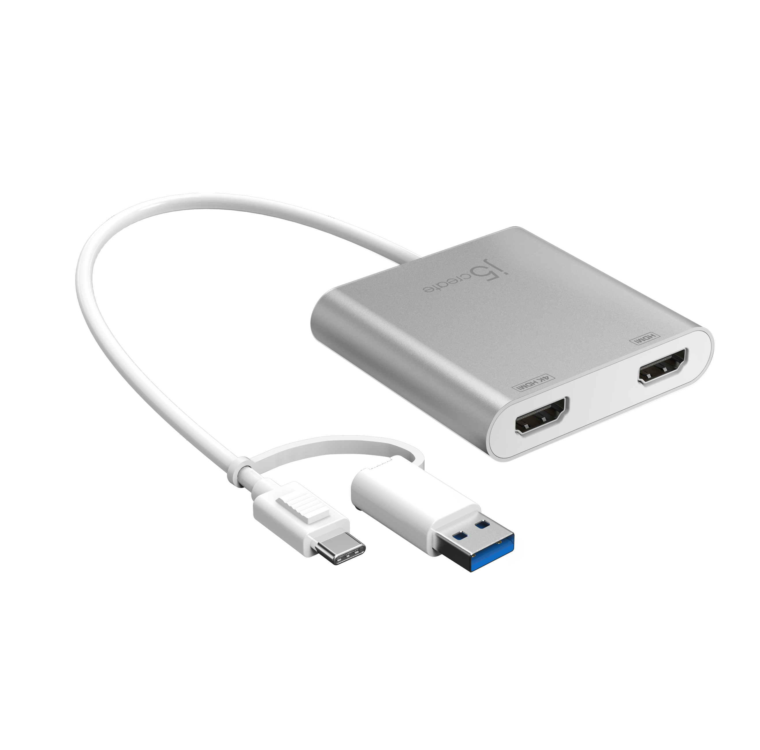 j5create JCA365-N USB-C® till dubbel HDMI™-adapter för flera skärmar