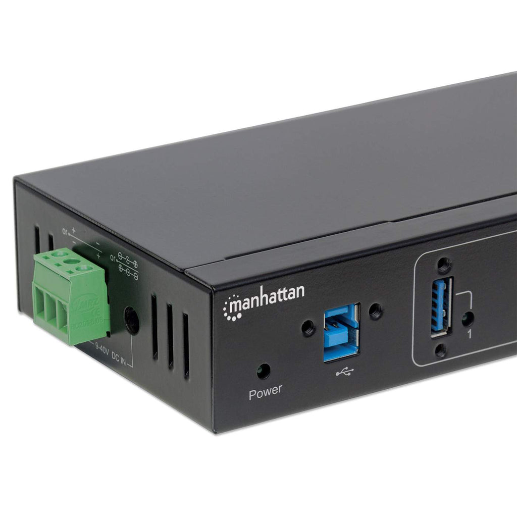 Manhattan USB-A 4-Port Hub Industrial, 4x USB-A Ports, 5 Gbps (USB 3.2 Gen1 aka USB 3.0), 20 kV ESD Protection, A/C, Bus and Terminal-Block Power Options, DIN R – image 6