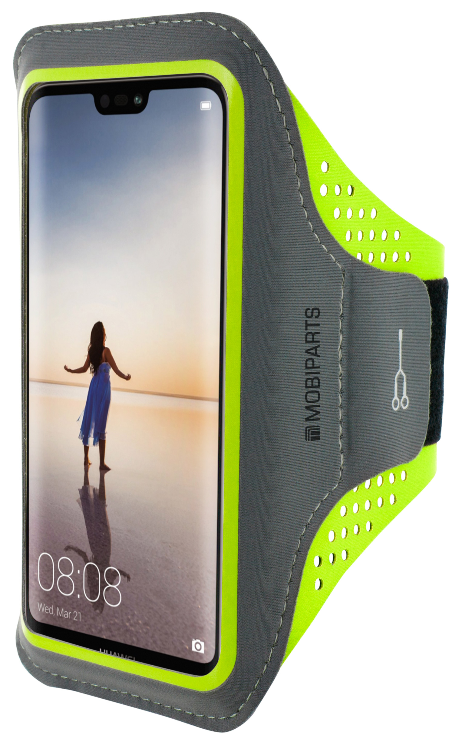 Mobiparts Comfort Fit Sport Armband Huawei P20 Lite Neon Green