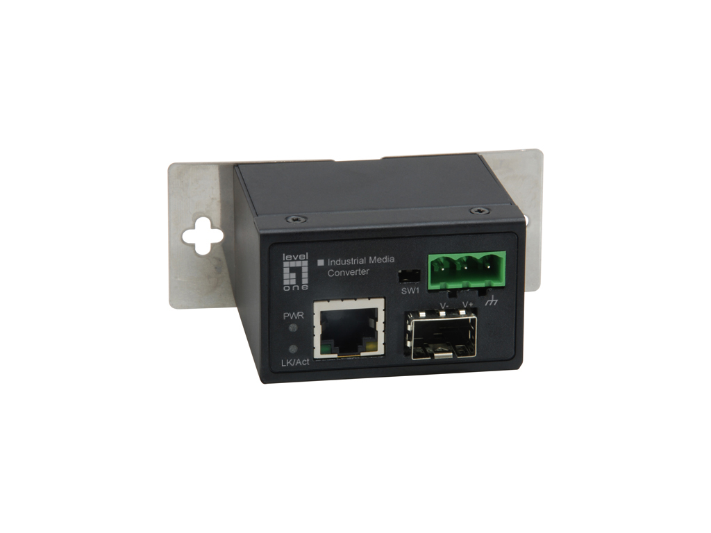 LevelOne RJ45 to SFP Fast Ethernet Industrial Media Converter, -40°C to 75°C – image 2